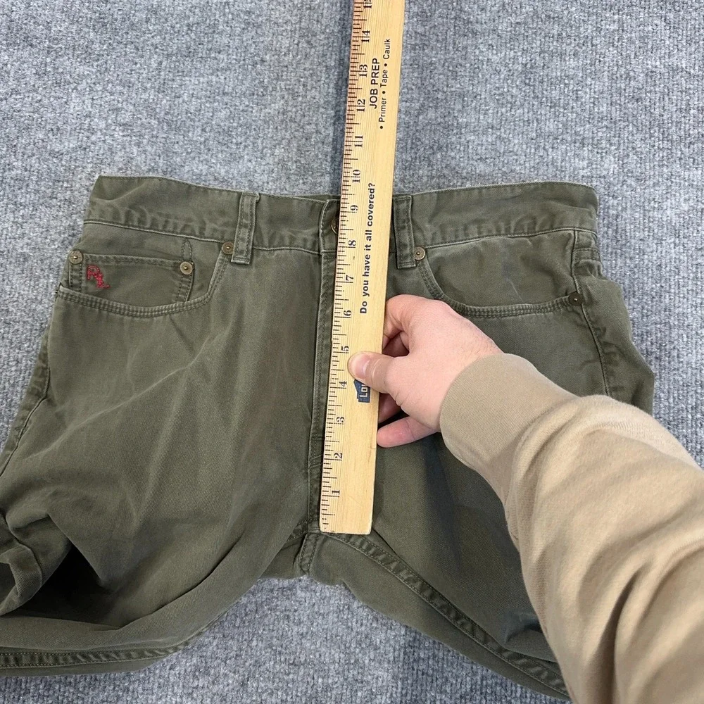 Polo Ralph Lauren Pant Men 30x30 Green 5 Pocket Twill Jean Straight Leg‎